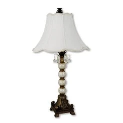 Cheapest ???? ORE International 31" Traditional Resin Table Lamp With White Shade In Bronze ????